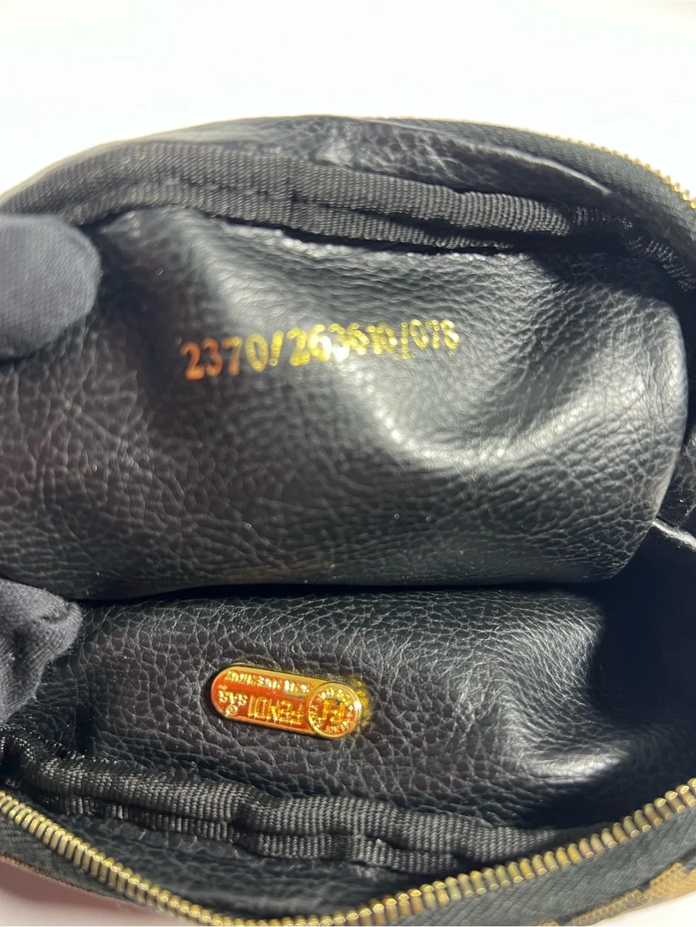 Authentic Fendi Leopard Print Cosmetic Pouch in Tan and Black,